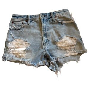 Abercrombie & Fitch Annie High Rise Jean Shorts Distressed size 27 4